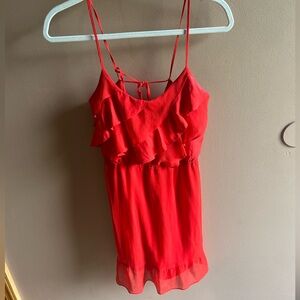 AEO Red Ruffle Mini Dress